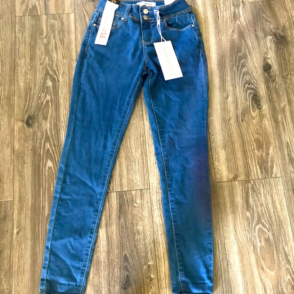 Skinny high rise denim jeans